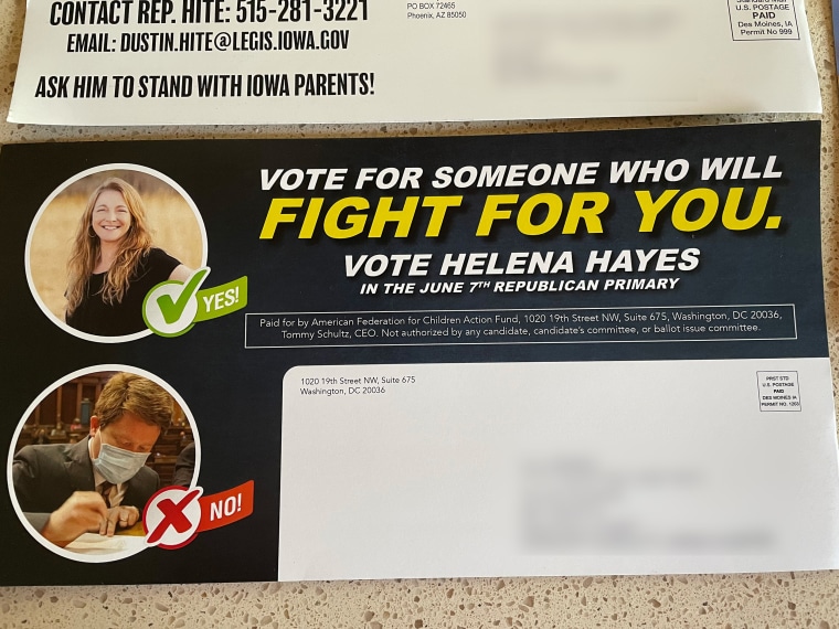 The mailers also promoted GOP candidates who supported offering funding for private schools.