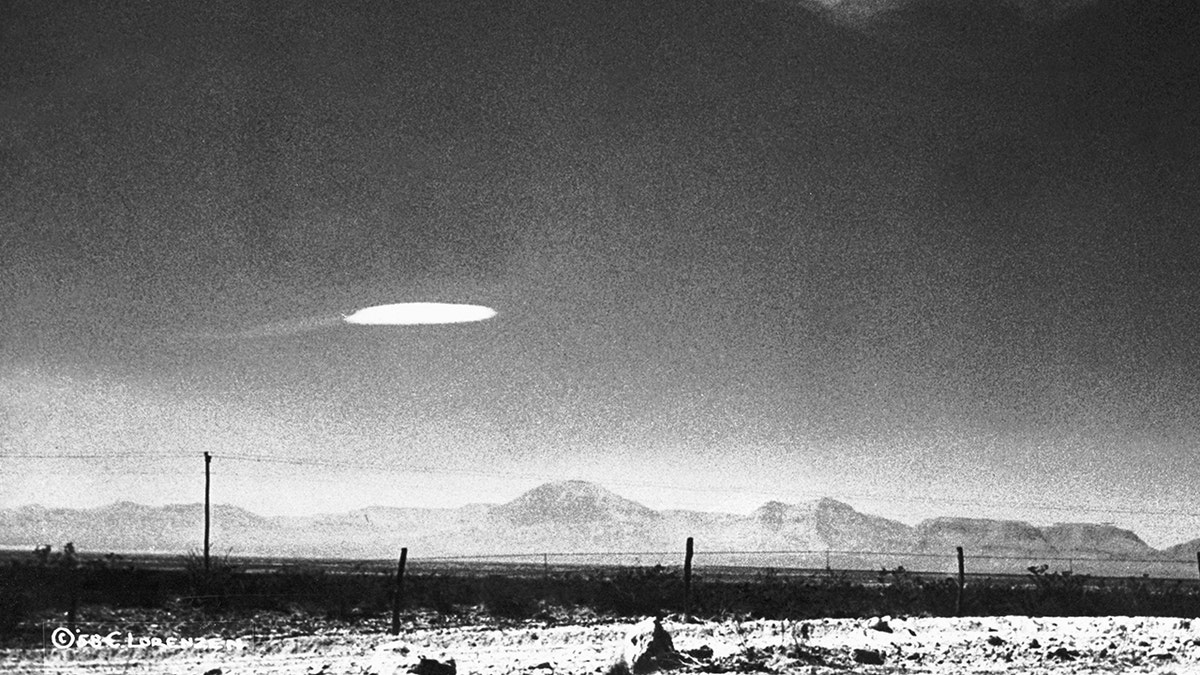 Black-and-white photo of UFO