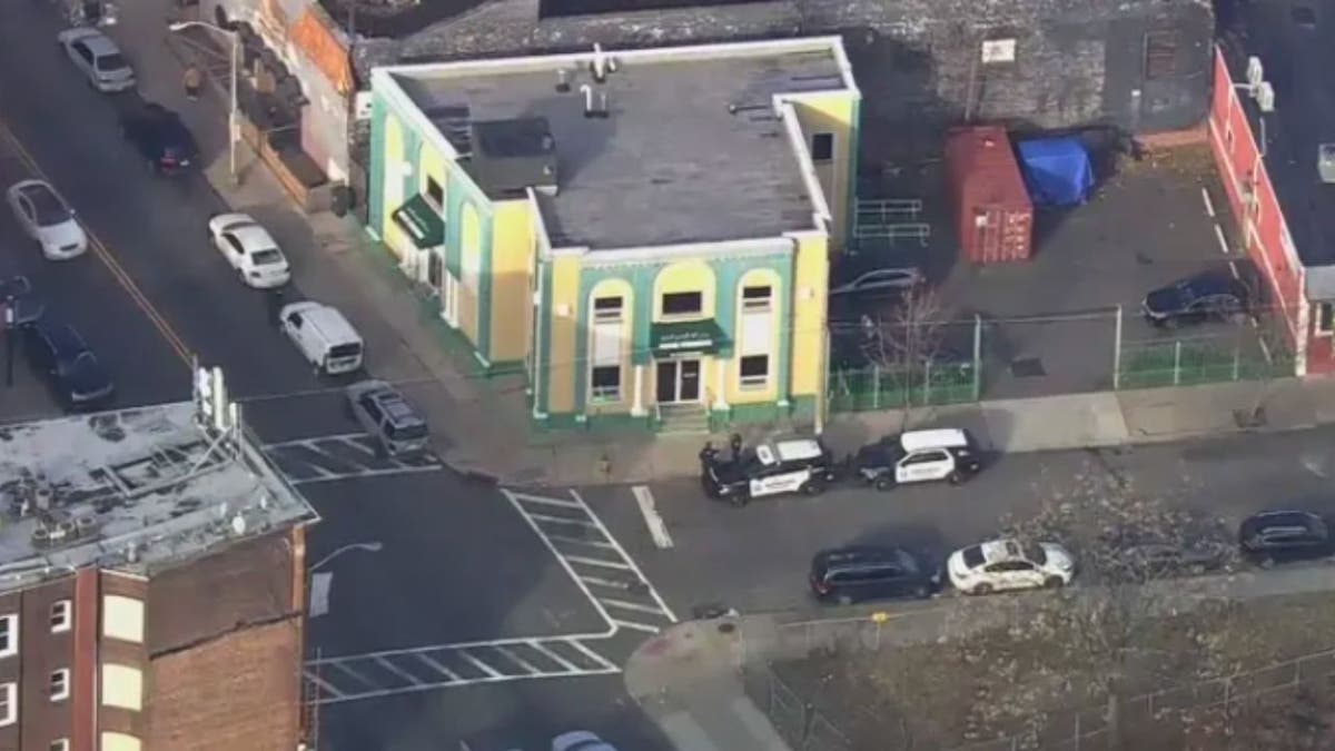 A helicopter shot of Masjid Muhammad-Newark on Camden Street this morning.