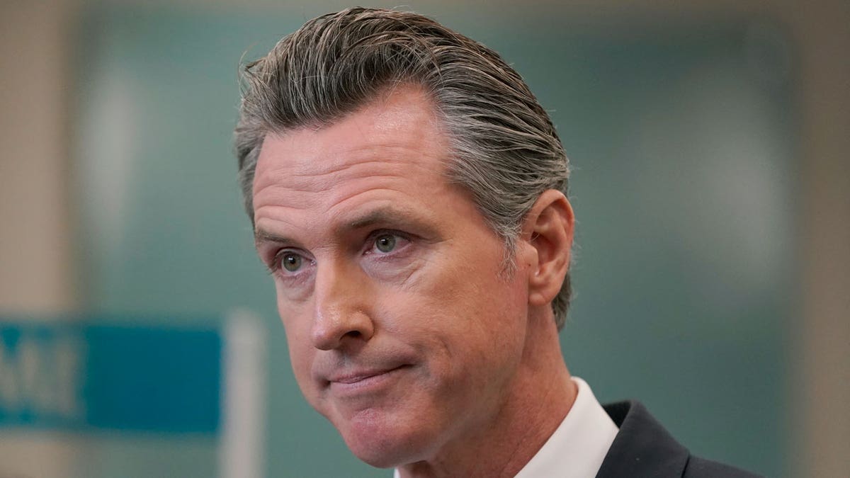 California Gov. Gavin Newsom at a news conference