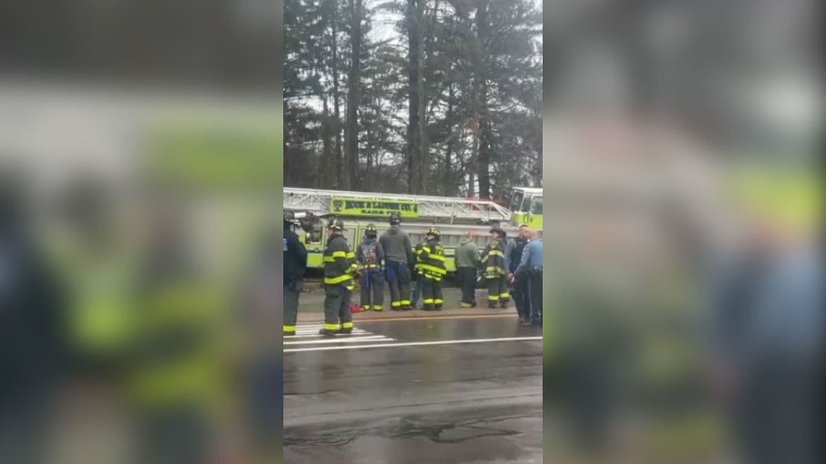 Firefighters at PA truck crash scene
