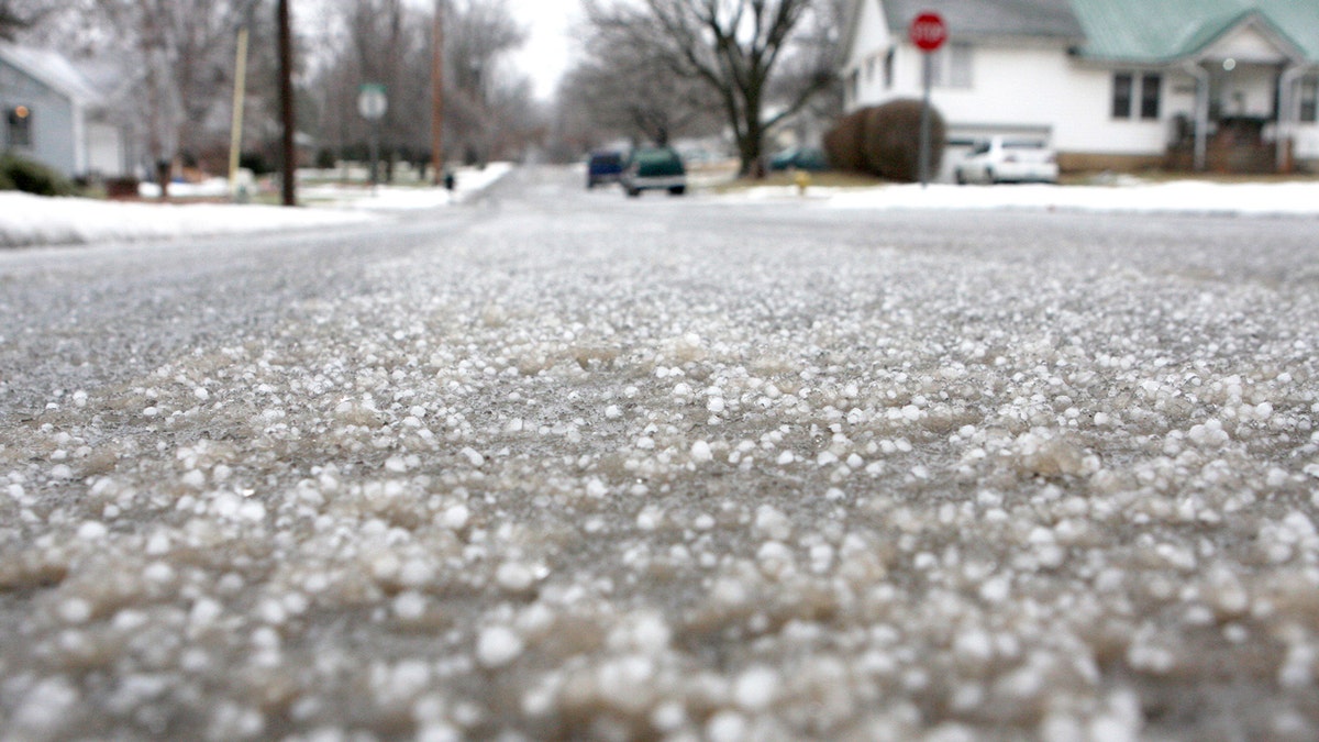 Hailstones on Missouri street